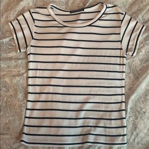 Black and white striped top